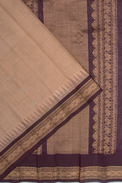Gadwal Cotton Butta Cream Saree