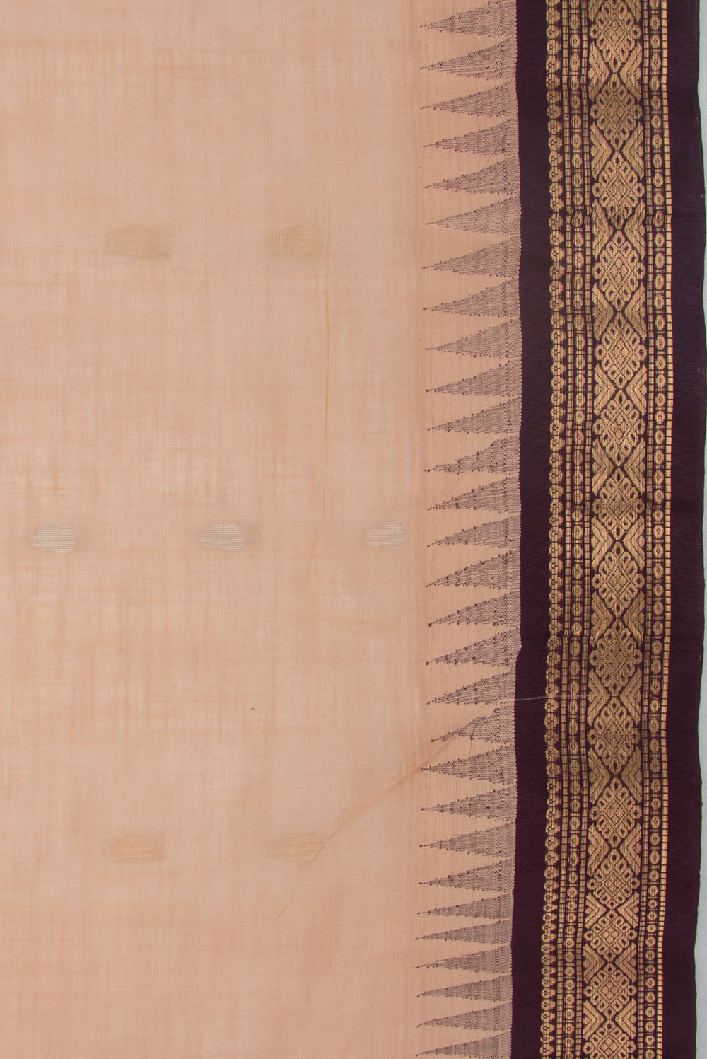 Gadwal Cotton Butta Cream Saree