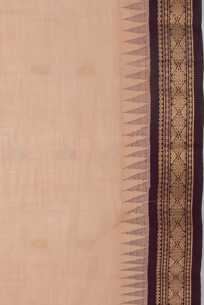 Gadwal Cotton Butta Cream Saree