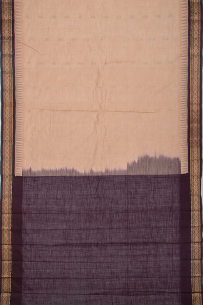 Gadwal Cotton Butta Cream Saree