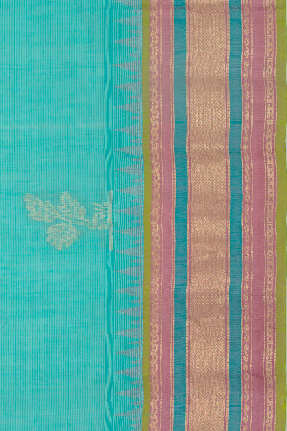 Gadwal Cotton Butta Sky Blue Saree