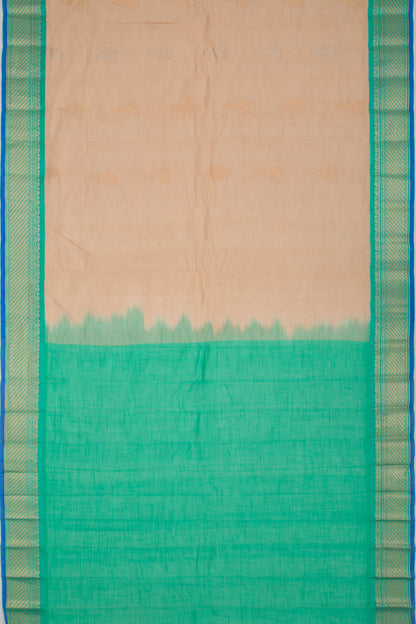 Gadwal Cotton Butta Cream Saree