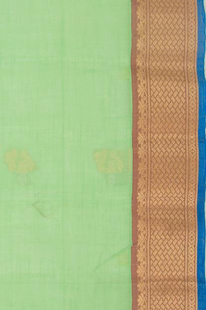 Gadwal Cotton Butta Pastel Green Saree