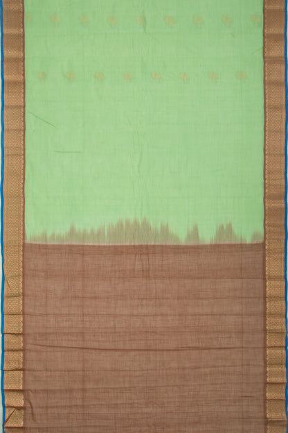 Gadwal Cotton Butta Pastel Green Saree