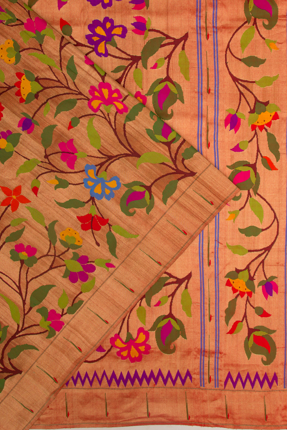 Paithani Silk Tissue All Over Gold Saree