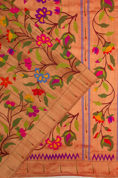 Paithani Silk Tissue All Over Gold Saree