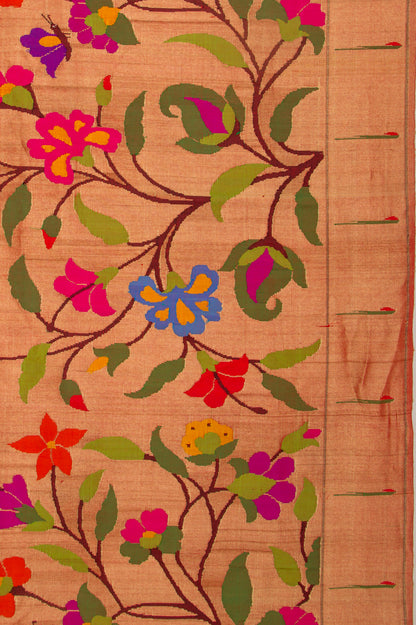 Paithani Silk Tissue All Over Gold Saree
