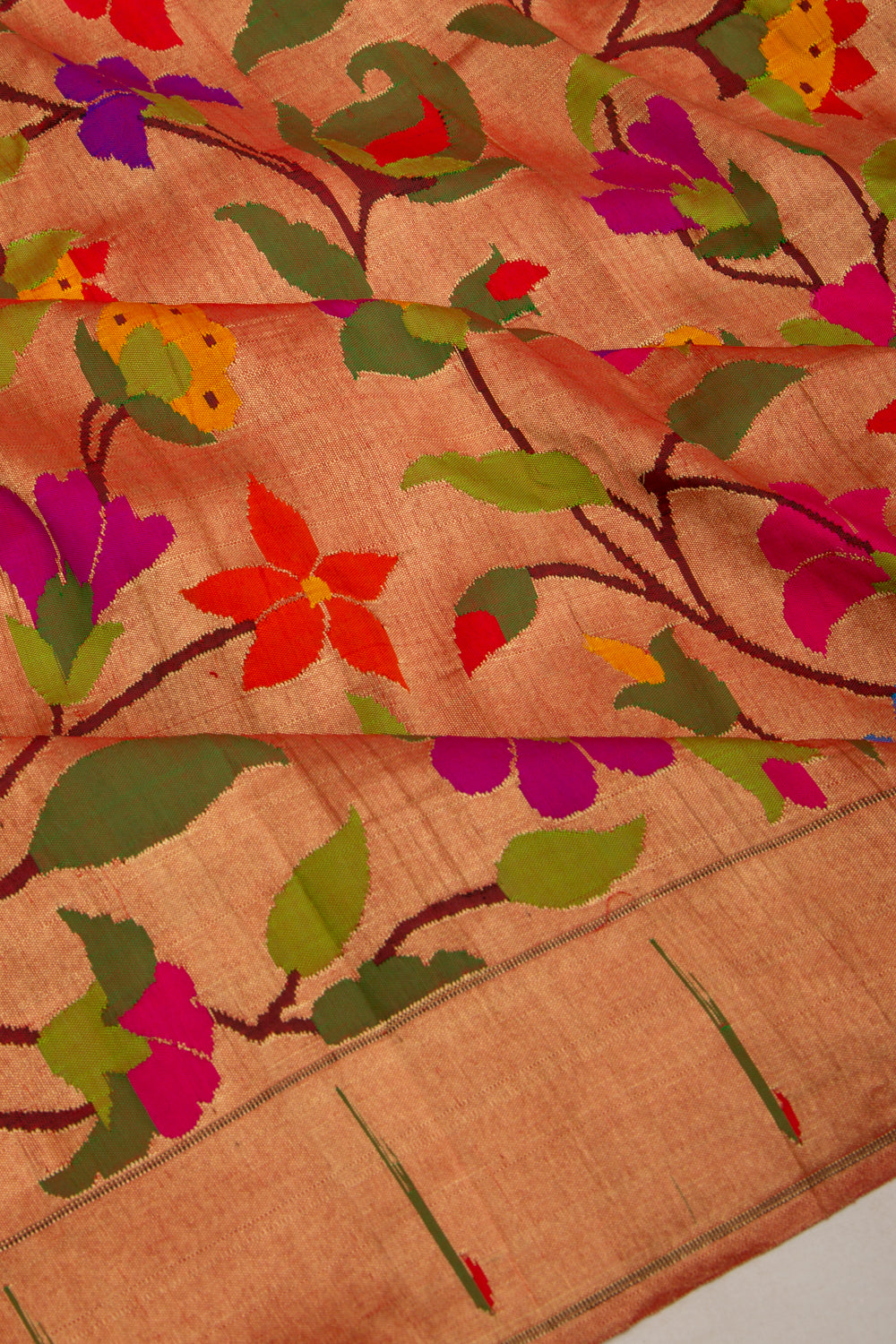 Paithani Silk Tissue All Over Gold Saree