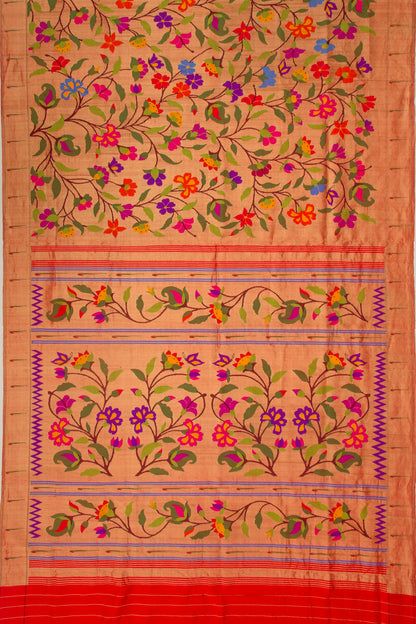 Paithani Silk Tissue All Over Gold Saree