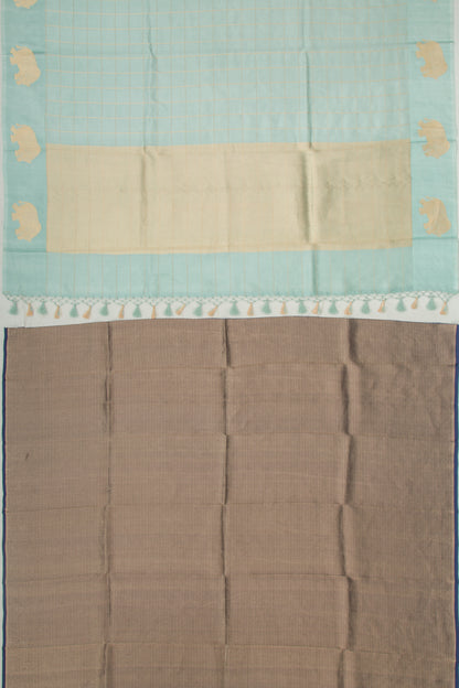 Banarasi Silk Katan Checks Pastel Blue Saree