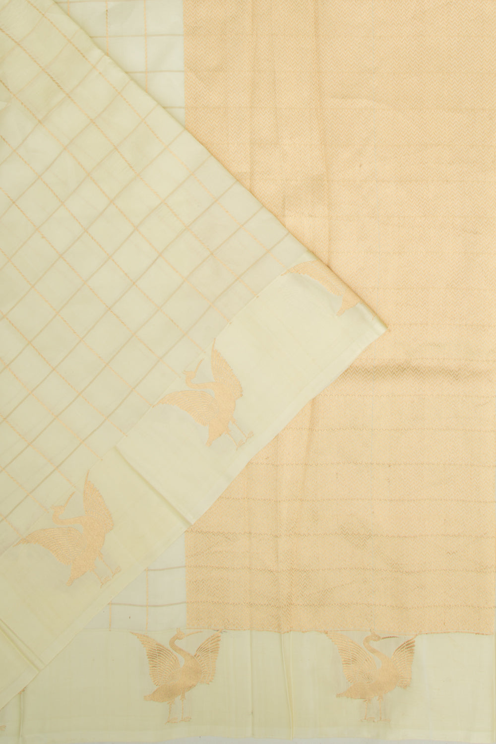 Banarasi Silk Katan Checks Pastel Green Saree