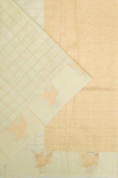 Banarasi Silk Katan Checks Pastel Green Saree