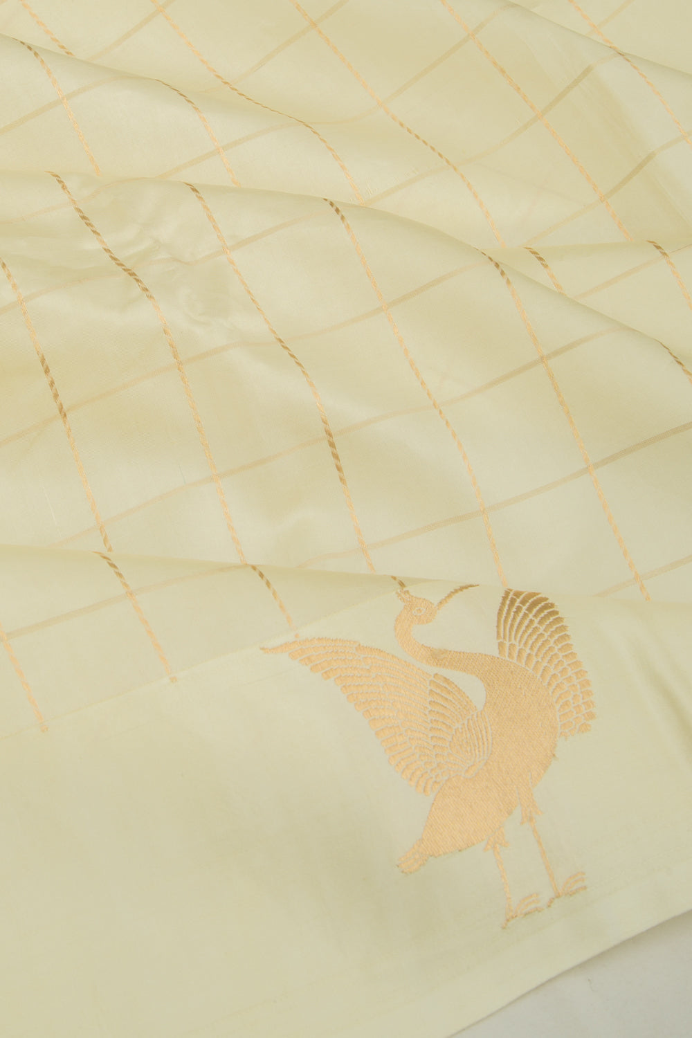 Banarasi Silk Katan Checks Pastel Green Saree