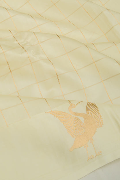 Banarasi Silk Katan Checks Pastel Green Saree