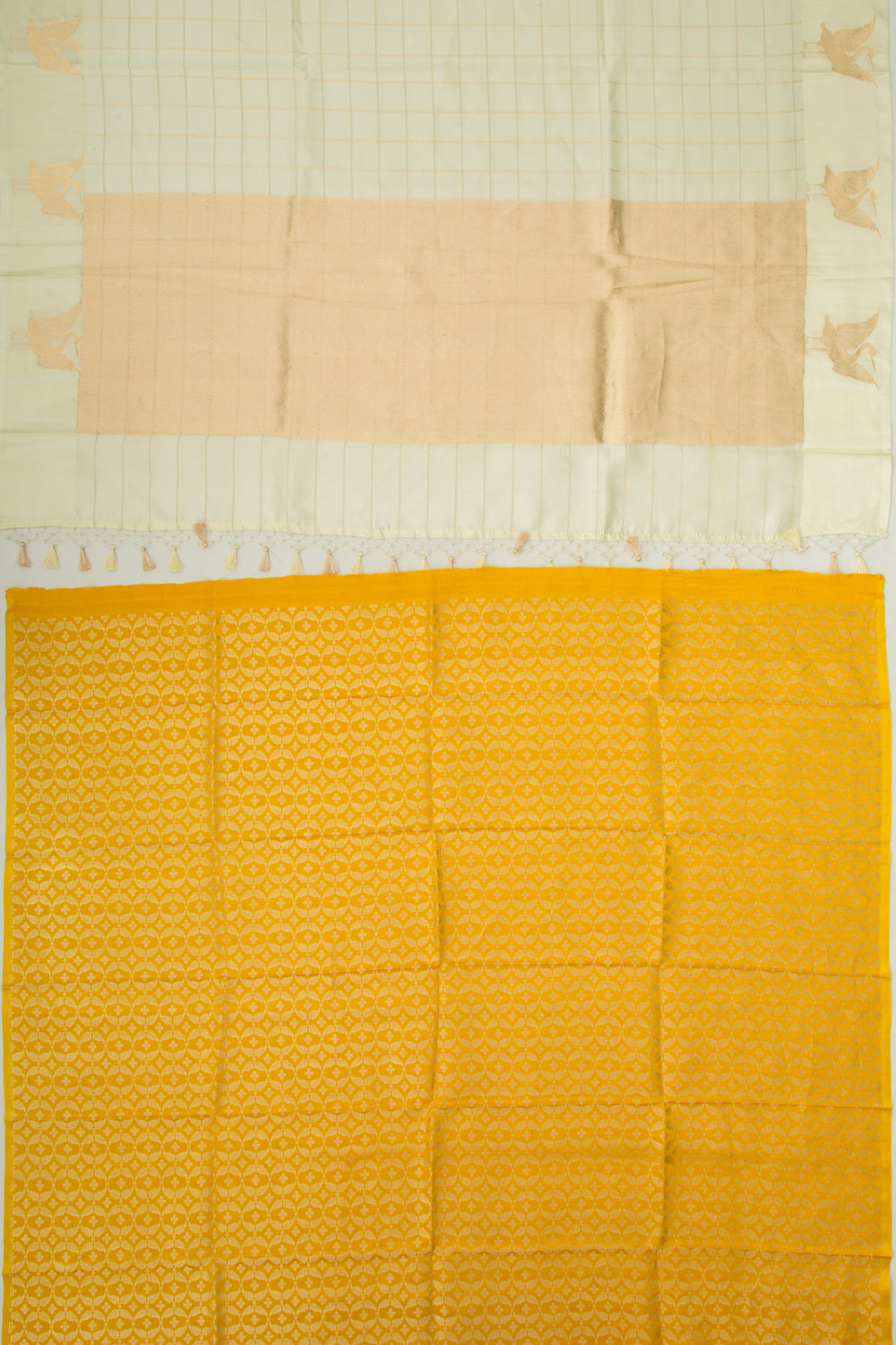 Banarasi Silk Katan Checks Pastel Green Saree