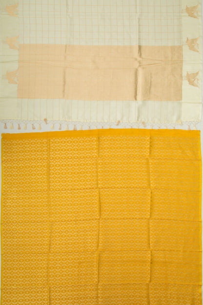 Banarasi Silk Katan Checks Pastel Green Saree