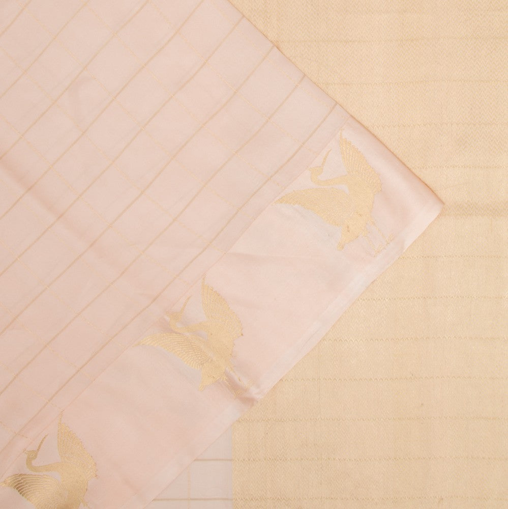 Banarasi Silk Katan Checks Pastel Pink Saree