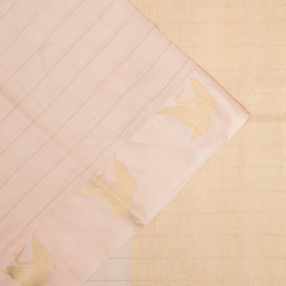 Banarasi Silk Katan Checks Pastel Pink Saree