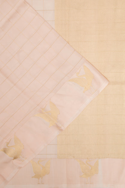 Banarasi Silk Katan Checks Pastel Pink Saree