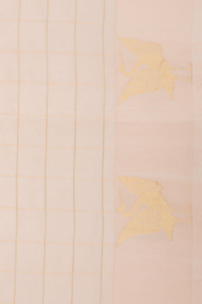 Banarasi Silk Katan Checks Pastel Pink Saree