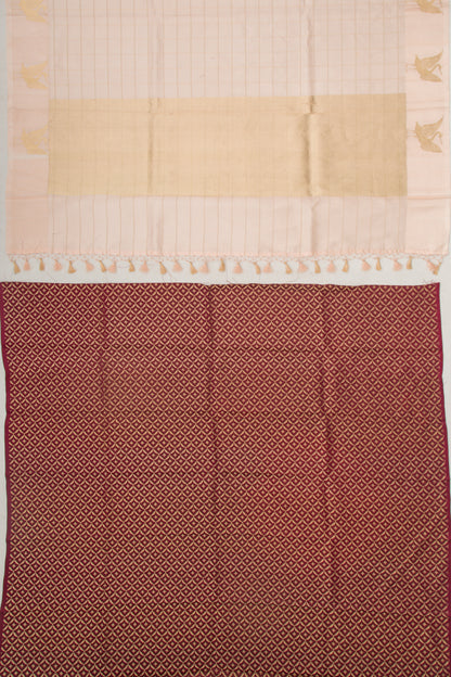Banarasi Silk Katan Checks Pastel Pink Saree