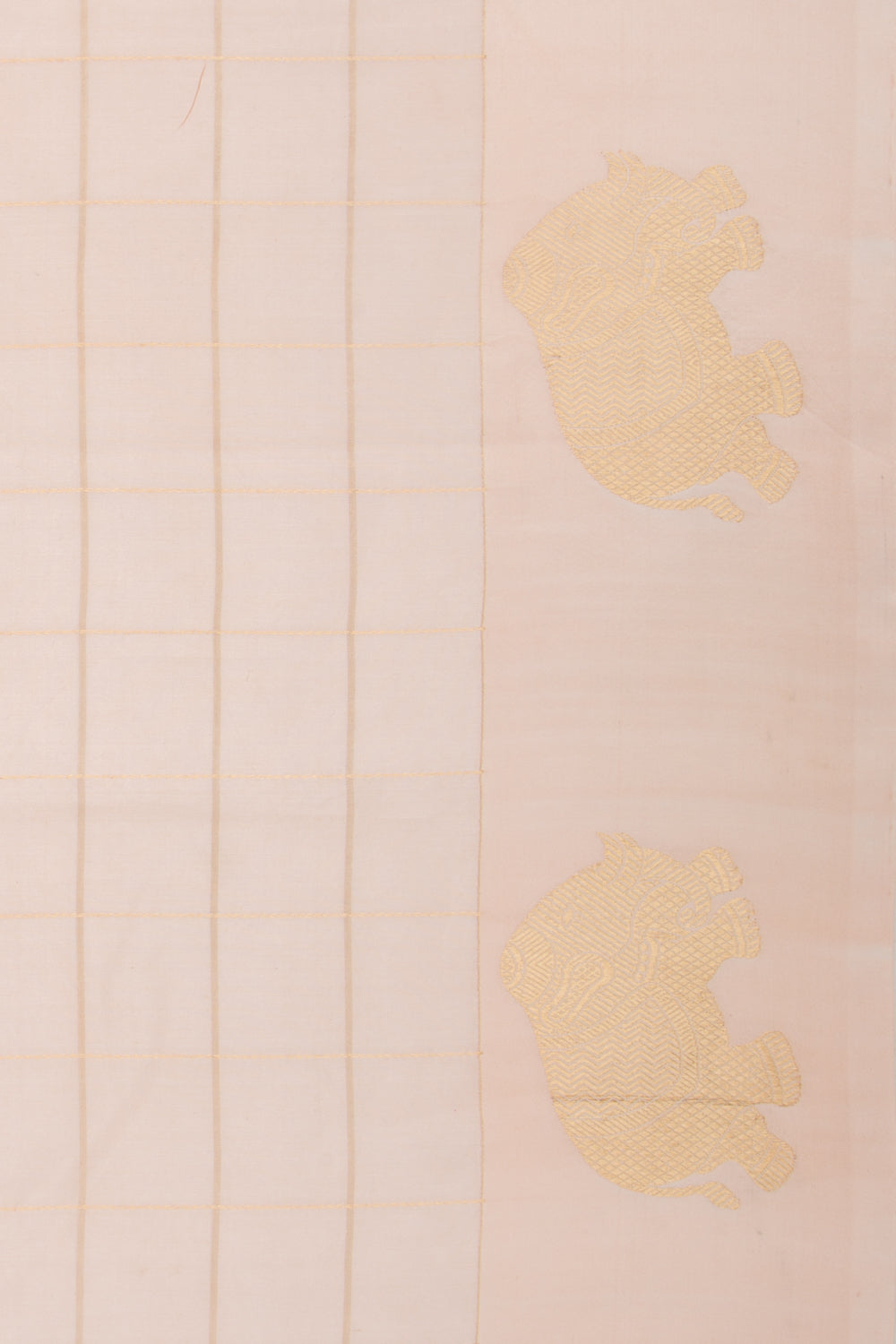 Banarasi Silk Katan Checks Pastel Pink Saree