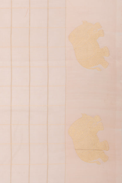 Banarasi Silk Katan Checks Pastel Pink Saree