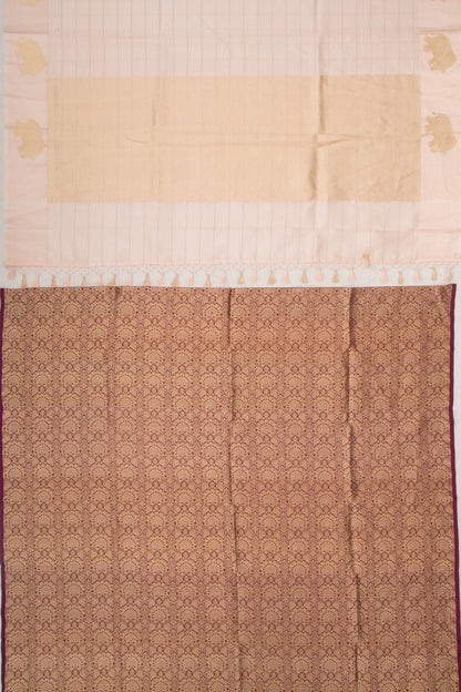Banarasi Silk Katan Checks Pastel Pink Saree