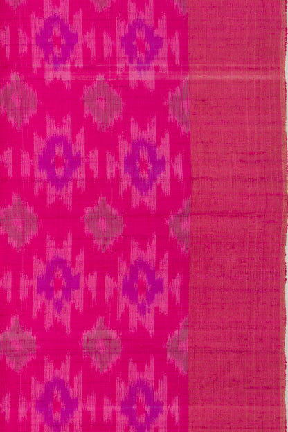 Tussar Ikat Pink Saree