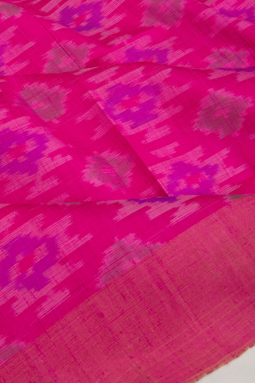 Tussar Ikat Pink Saree