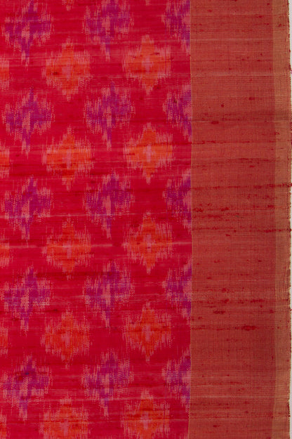 Tussar Ikat Red Saree