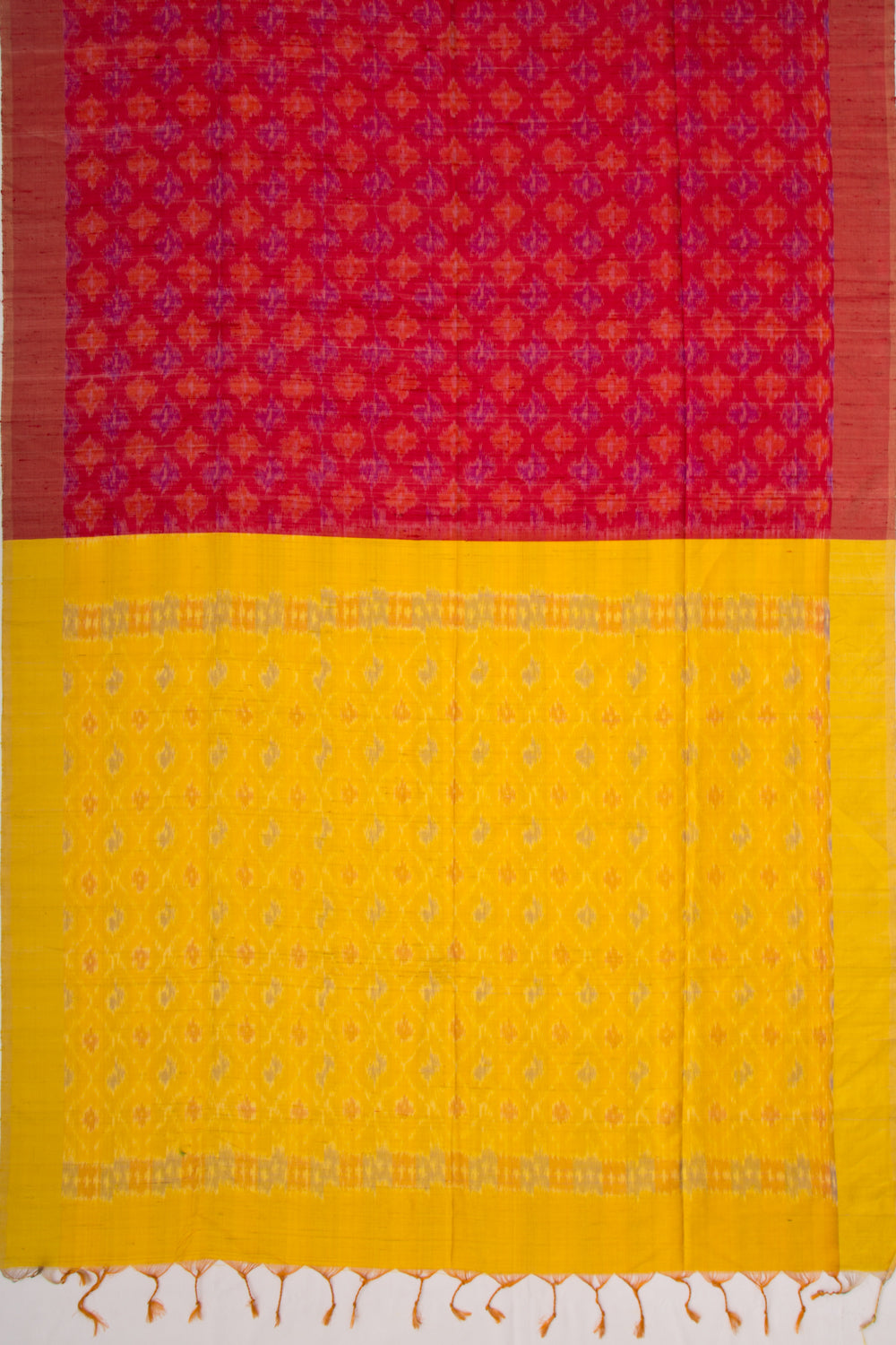 Tussar Ikat Red Saree