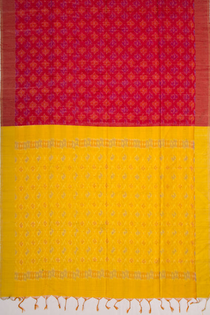 Tussar Ikat Red Saree
