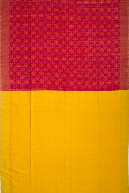 Tussar Ikat Red Saree