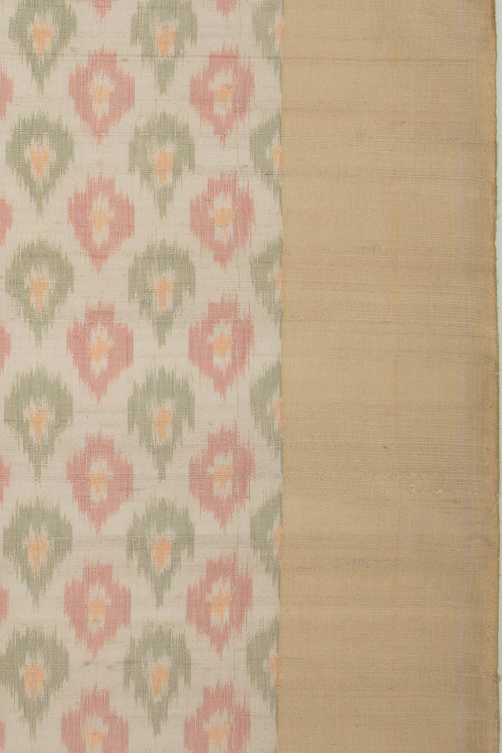 Tussar Ikat Cream Saree