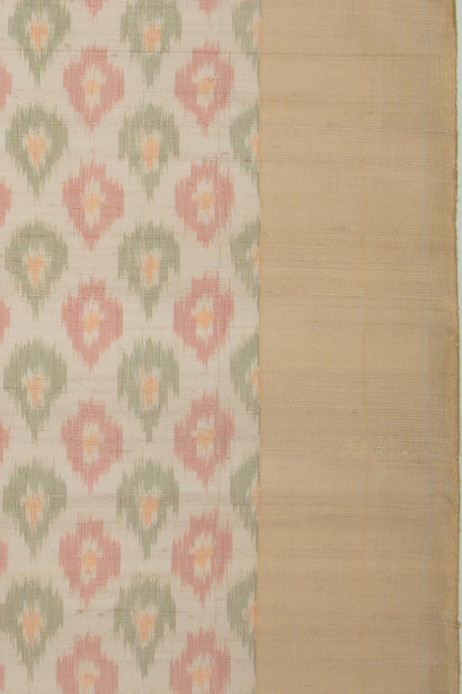 Tussar Ikat Cream Saree