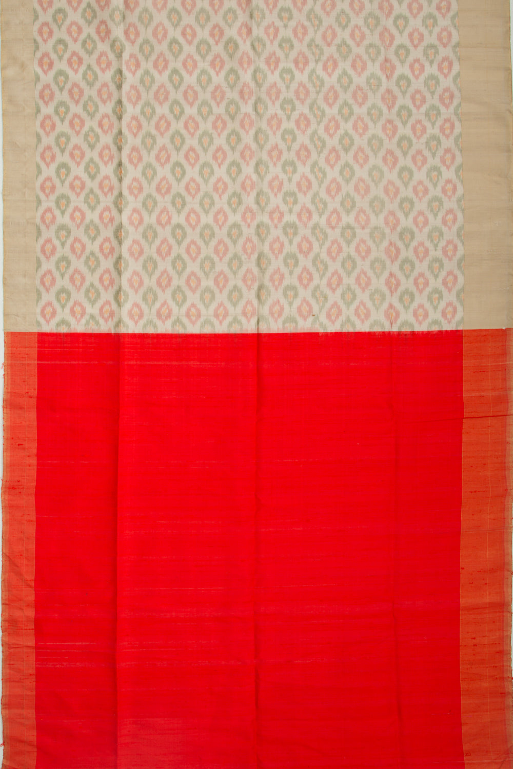 Tussar Ikat Cream Saree