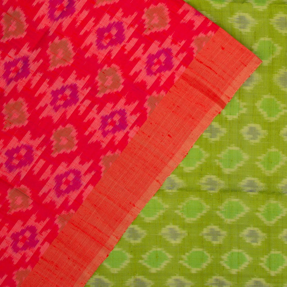 Tussar Ikat Red Saree