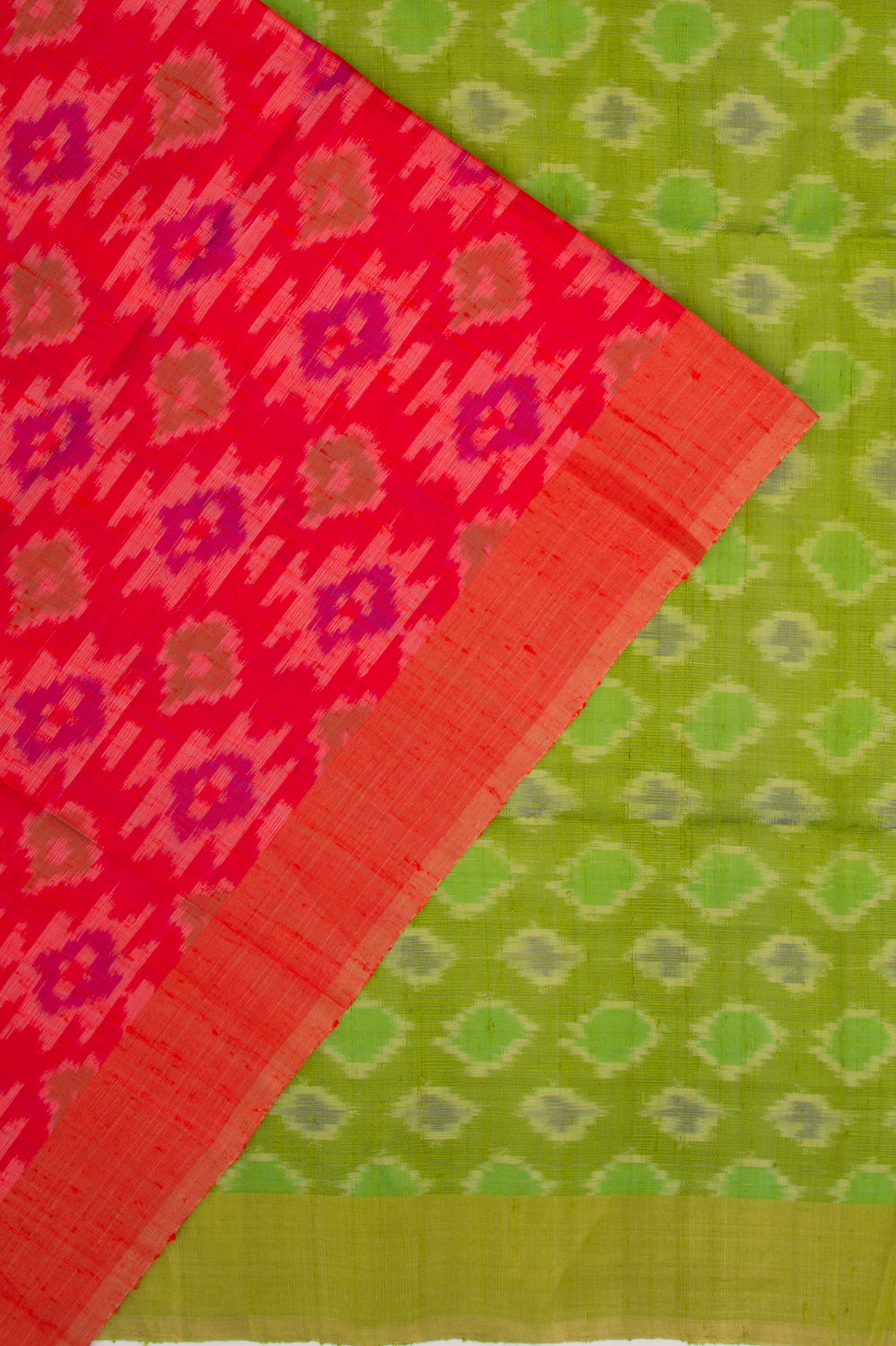 Tussar Ikat Red Saree