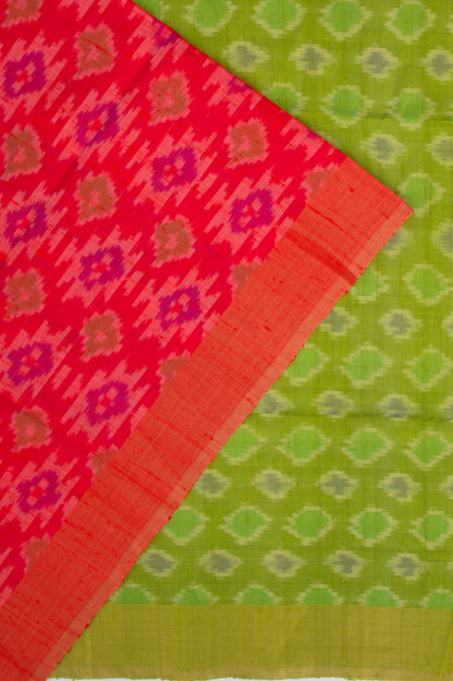 Tussar Ikat Red Saree