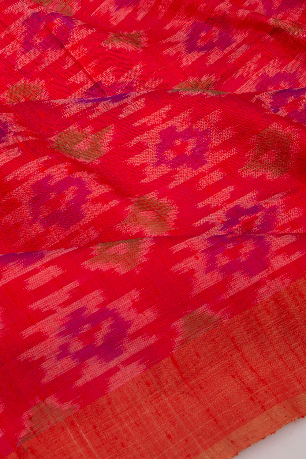 Tussar Ikat Red Saree