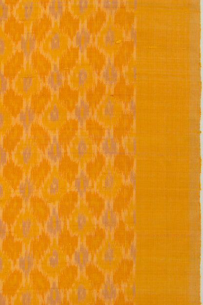 Tussar Ikat Mustard Yellow Saree