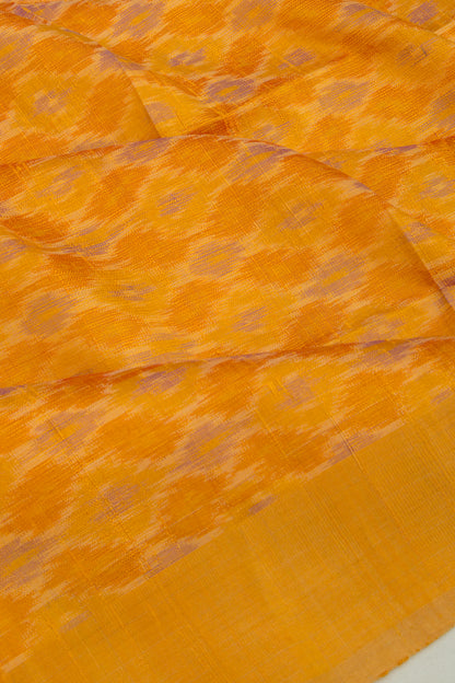 Tussar Ikat Mustard Yellow Saree