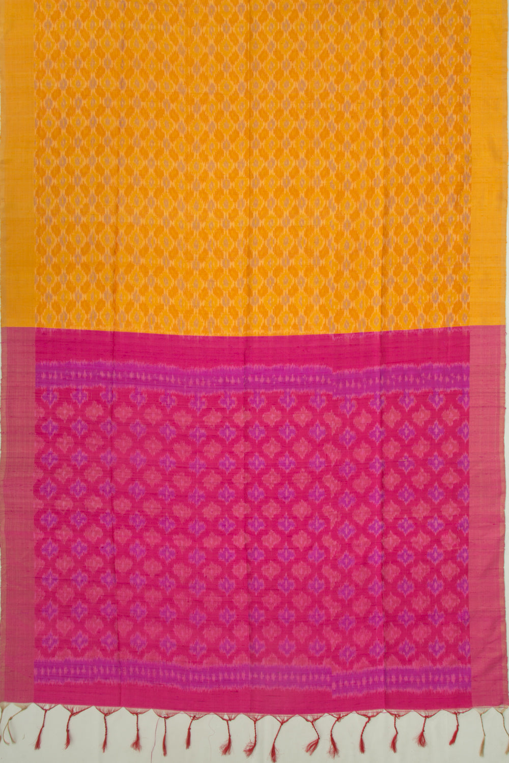 Tussar Ikat Mustard Yellow Saree