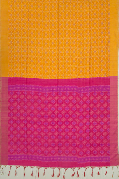 Tussar Ikat Mustard Yellow Saree