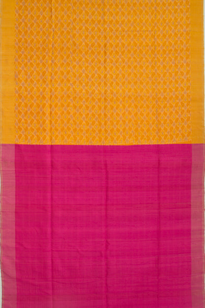 Tussar Ikat Mustard Yellow Saree