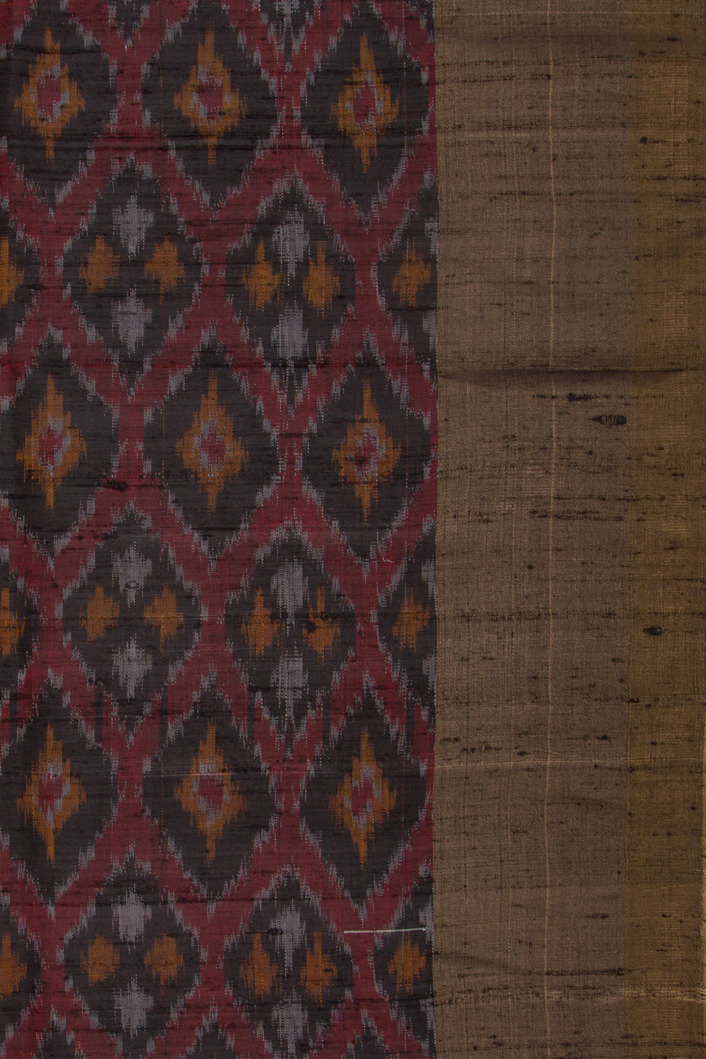 Tussar Ikat Maroon Saree