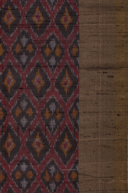 Tussar Ikat Maroon Saree