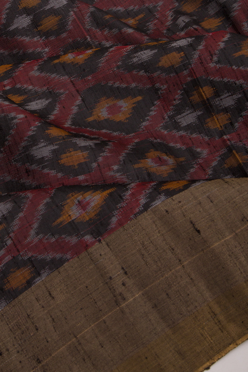 Tussar Ikat Maroon Saree