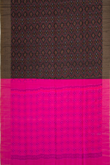 Tussar Ikat Maroon Saree